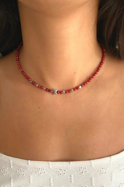 Suerte Accessories Kızıl Akik ve Hematit Doğal Taş El Yapımı Özel Tasarım Min...