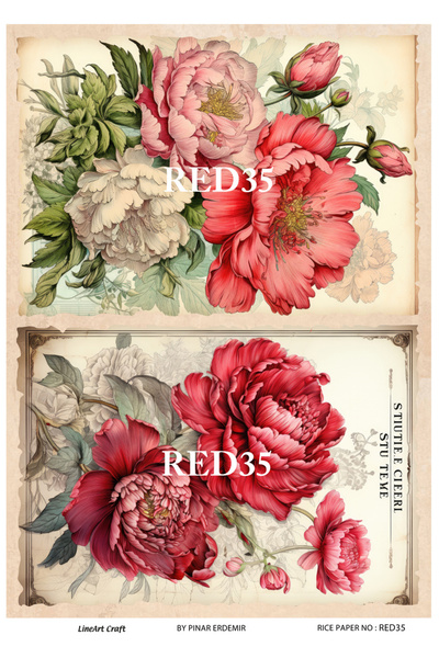LİNEART ورق تزيين الأرز RED35 - 29x42 سم