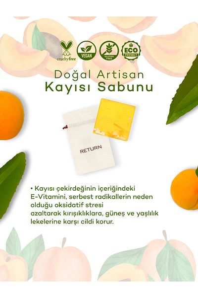Return Soap صابون نواة المشمش الحرفي