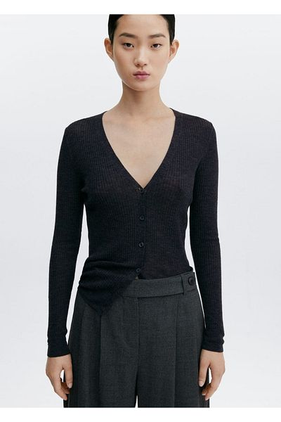 MANGO Woman Buttoned wool cardigan