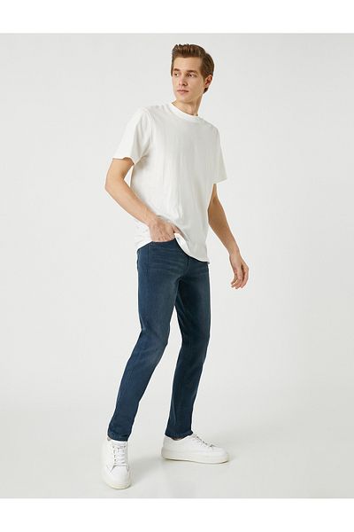 Koton Ανδρικό παντελόνι Jean Petrol 3sam40042nd