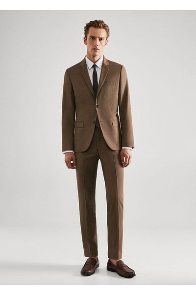 MANGO Man Super Slim Fit Stretch Υφασμάτινο Παντελόνι