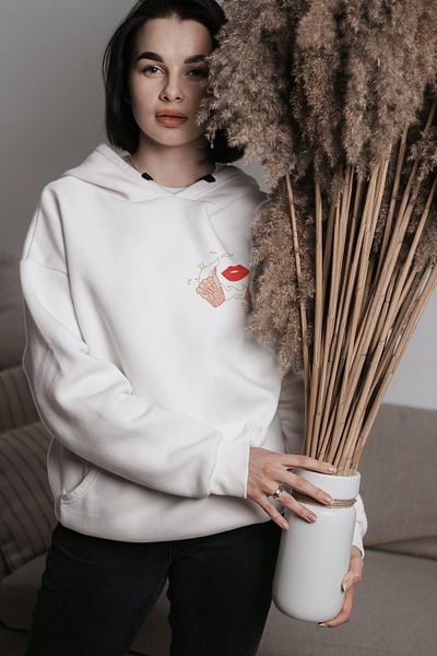 AEMİ Φούτερ με στάμπα Unisex με κουκούλα oversize