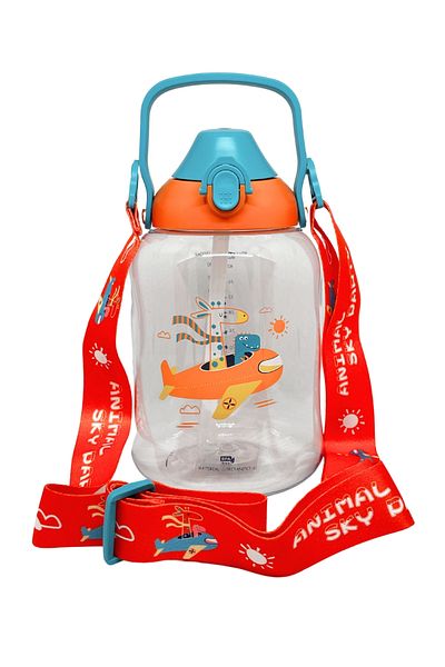Uzspace 1500ml New Collection Tritan Children's Water Bottle with Strap and Handle with/without Straw