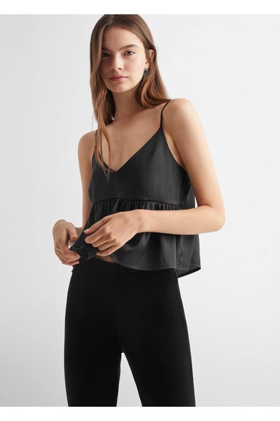 Mango Teen Düz kesim kadife pantolon