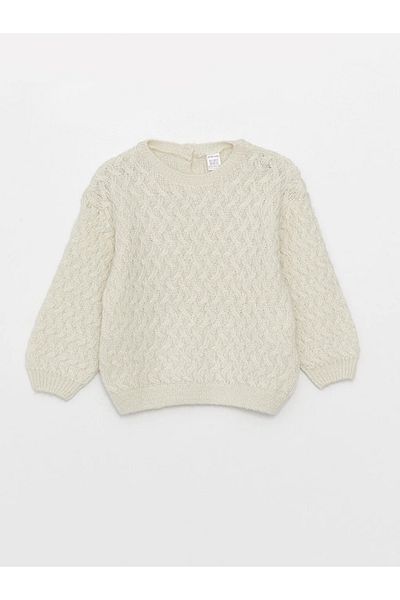 LC Waikiki Crew Neck Self-Patterned Baby Girl Knitwear Sweater