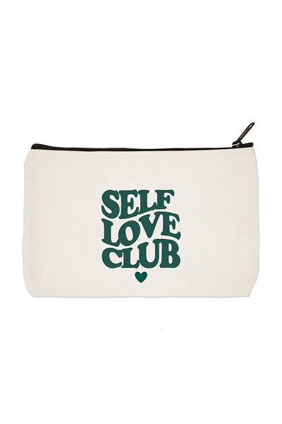 designedfy Self Love Club Printed υφασμάτινη τσάντα μακιγιάζ Θήκη για στυλό Τσάντα χειρός