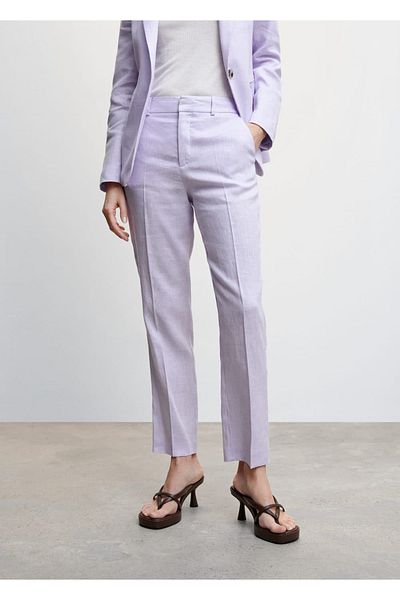 MANGO Woman 100% Linen Trousers