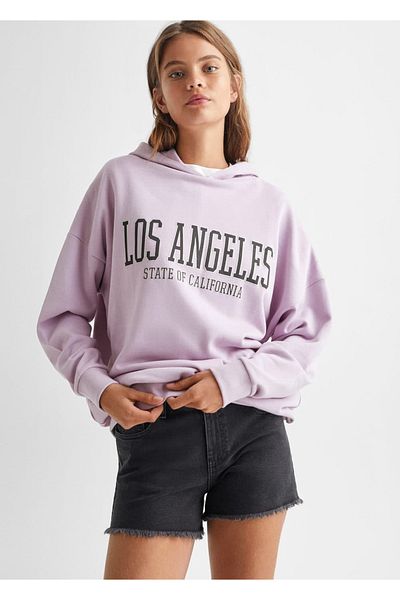 Mango Teen Hanorac roz elegant - țesătură pentru copii