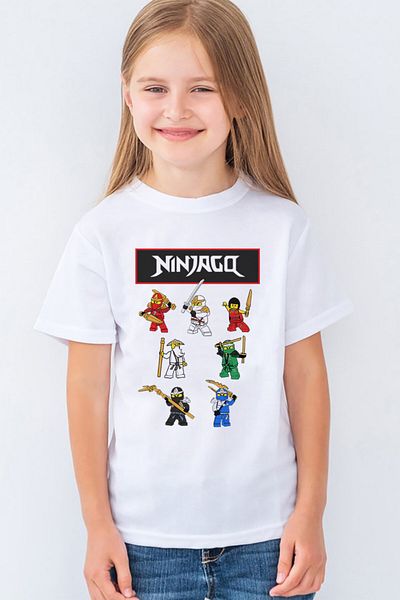 Morinna Tricou pentru copii unisex cu imprimeu Ninjago MR-01