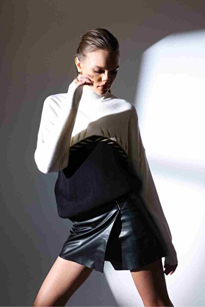 Jose Clothing Premium Collection Gold Embroidery Detail Stand Collar Long Sleeve Knitwear Sweater