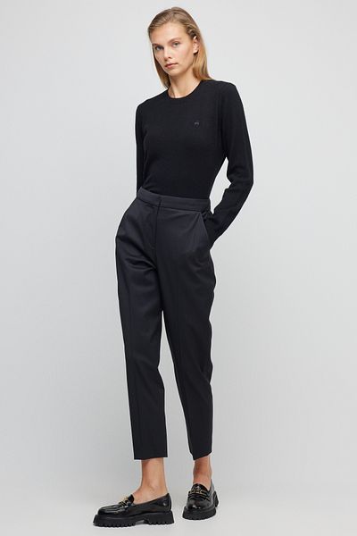 BROOKS BROTHERS Schwarze Wollhose mit Standard-Passform und normaler Passform für Damen