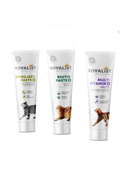 Royalist Kısır kediler için malt paste+biotin paste+multivitamin genel sağlık...