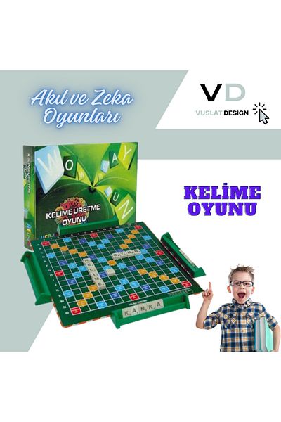 Vuslat Design لعبة الكلمات Scrabble لعبة العقل والذكاء التركية