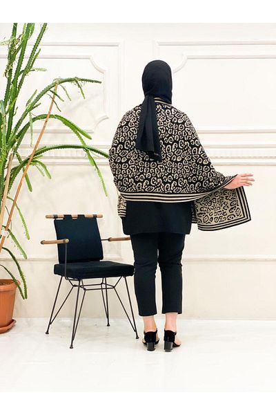 Kayaka triko women's double-sided usable leopard print shoulder shawl