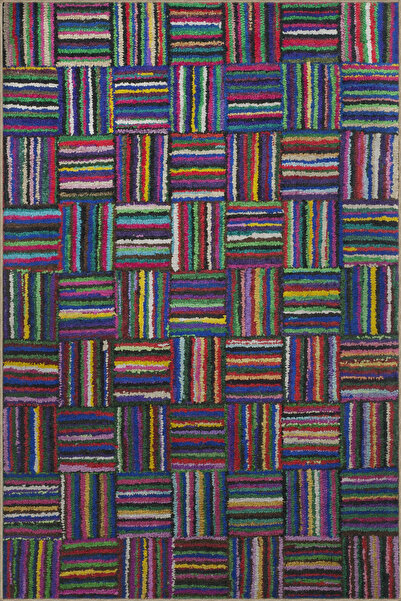 Rugs Modern Halı Çok Renkli Örgü Tasarım Kare Geometrik Desenli Kreatif Moder...