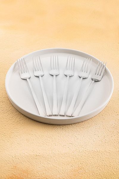 ACAR Karat Moon 6-Piece Steel Dinner Fork Set