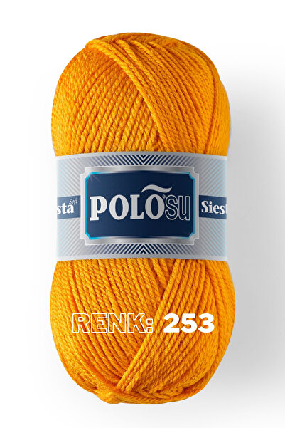 Polosu Siesta Soft - Atkı Yelek Kazak El Örgü Ipliği - 253 - Kehribar
