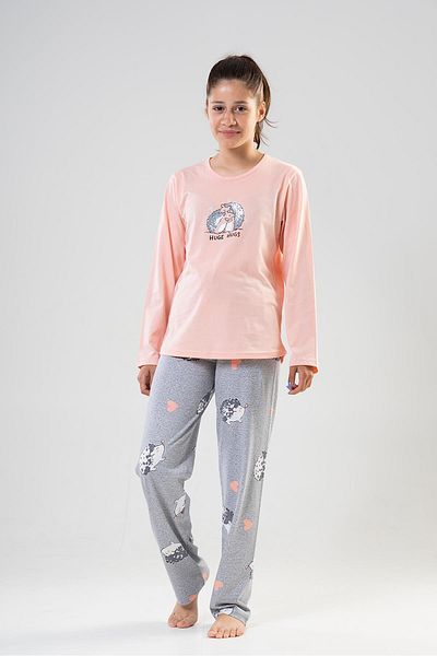 VİENETTA Set de pijamale roz pentru fete cu mâneci lungi