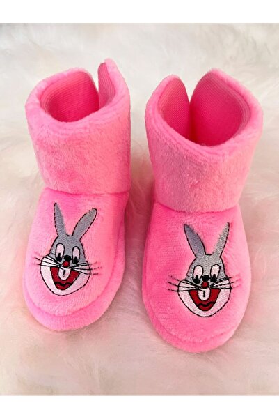 dekan toys Panduf Kız Çocuk Ev Ayakkabısı Ev Botu Tavşan Figürlü Pantuf