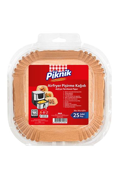 Piknik Airfryer Baking Paper Square 25 Pieces
