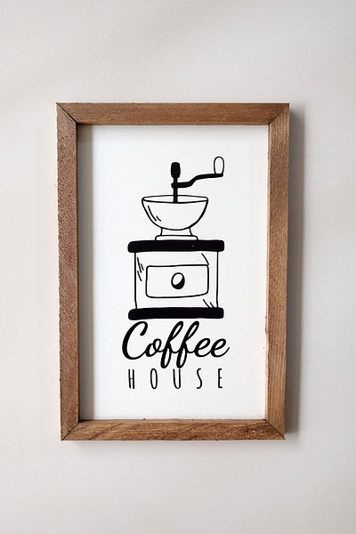 Tooall Πίνακας "COFFEE HOUSE" με ξύλινο πλαίσιο, εκτύπωση Mdf UV 3 mm