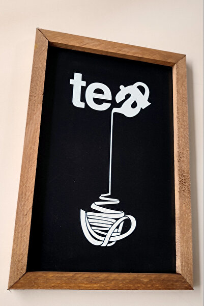 Tooall Pictură decorativă cu rame din lemn „ceai” imprimată UV