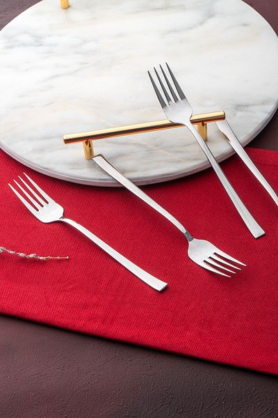 ACAR Karat Moon 6-Piece Steel Sweet Fork Set
