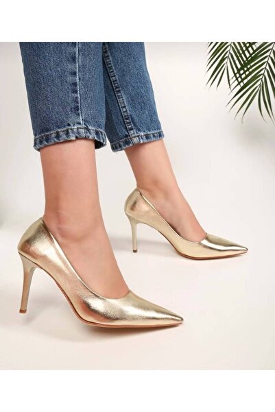 Lady kadın metalik klasik topuklu ayakkabı stiletto