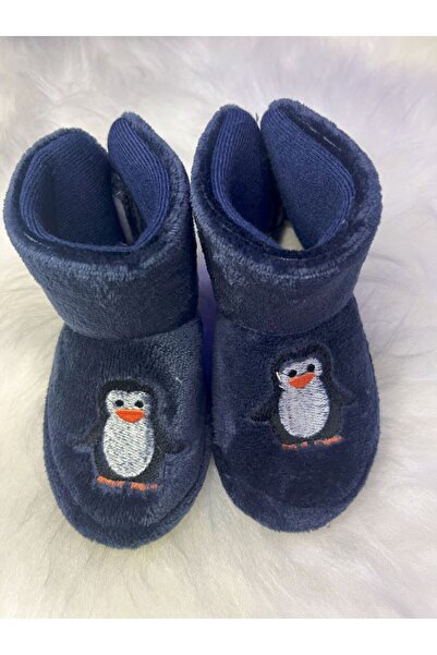 dekan toys Panduf Erkek Çocuk Ev Ayakkabısı Ev Botu Lacivert Renk Penguen Fig...