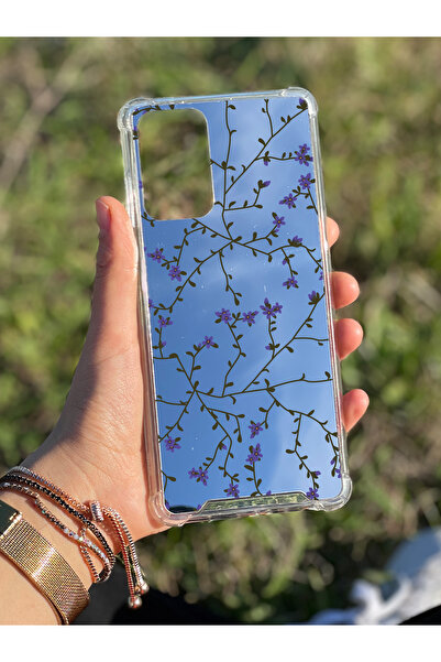 PERAX Huawai P40 Pro Uyumlu Ayna Baskılı Mor Asma Çiçek Desenli Kamera Koruma...