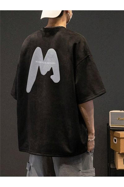 Revasser Unisex dámské/pánské tričko M s barevným zakázkovým potiskem oversize, česané bavlněné tričko