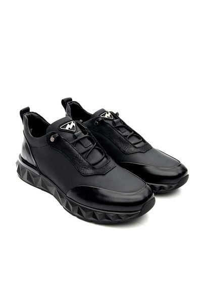 MARCOMEN 19480 Men's Genuine Leather Black Casual Shoes