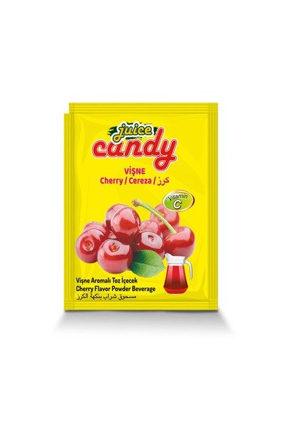 BURÇAK Burçak Juice Candy Vişne Aromalı Toz İçecek 9 Gr. X 24 Adet