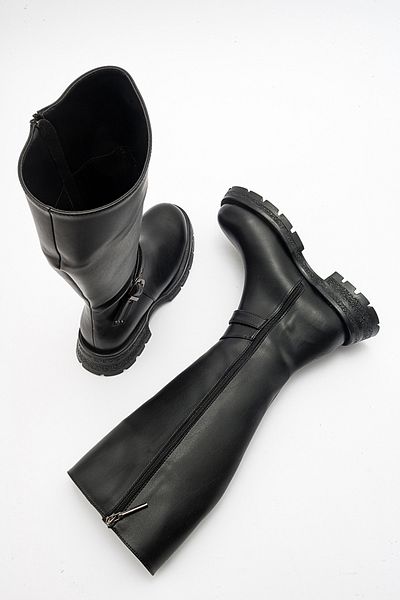 LuviShoes Dámské kozačky COVELA Black Skin