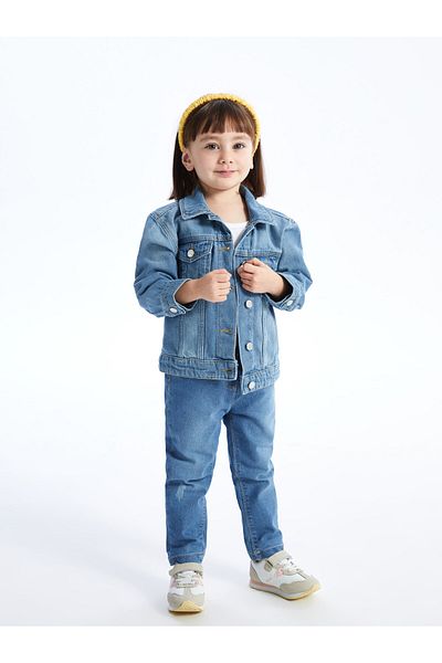 LC Waikiki Basic Jean Pants for Baby Girl - Elastic Waist