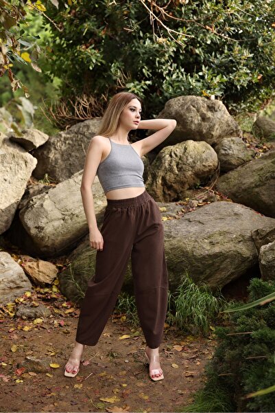 Genel Markalar Kadın Yüzde Yüz Pamuk Ham Bez Şalvar Pantolon