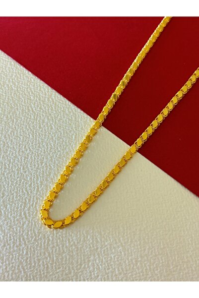 JEICON ATELIER 1 M Gold Renk 22 Ayar Altın Kaplama İnce Pullu Zincir