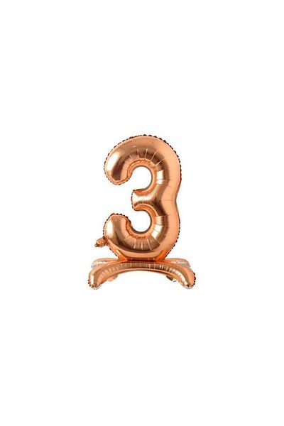 Bkmc 34'' Footed Bronze 3 Number Foil Balloon