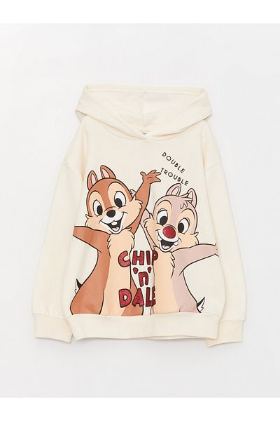 LC Waikiki Dívčí mikina s dlouhým rukávem s potiskem Chip'n Dale