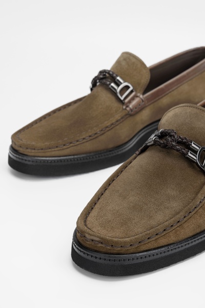 Valmenti Ανδρικά Tan Suede Παπούτσια Loafer από γνήσιο δέρμα