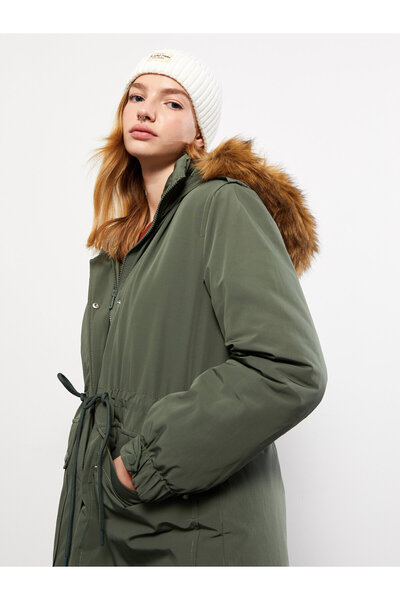 LC Waikiki Women's Plain Hooded Parka