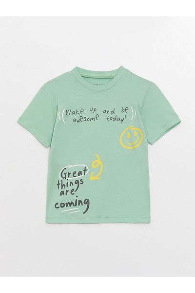 LC Waikiki Chlapecké tričko s krátkým rukávem s potiskem Crew Neck
