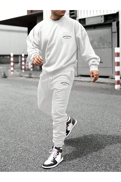 MOONBULL Men's Chest Pocket Detailed Tracksuit Set