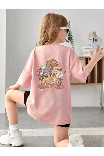 Keywest Dete Čuvaj Štampano Pamuk okrugla kragna Oversize kroj T-shirt