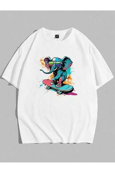 BYMEER Μπλουζάκι White Elephant Skateboard με στάμπα Oversize