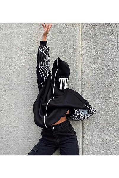 ZENİSO BUTİK Unisex Oversize Cardigan - Spider Head