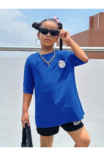 Keywest Tricou supradimensionat pentru copii Good Things din bumbac imprimat cu decolteu