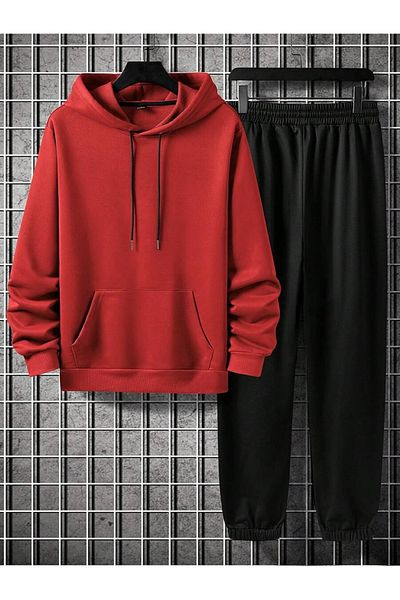 MOONBULL Men's Back Printed Hooded Tracksuit Set