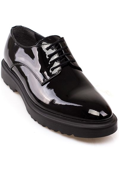 depderi Pantofi clasici Eva Sole, potriviti pentru costume de mire, piele lacuita si negru
